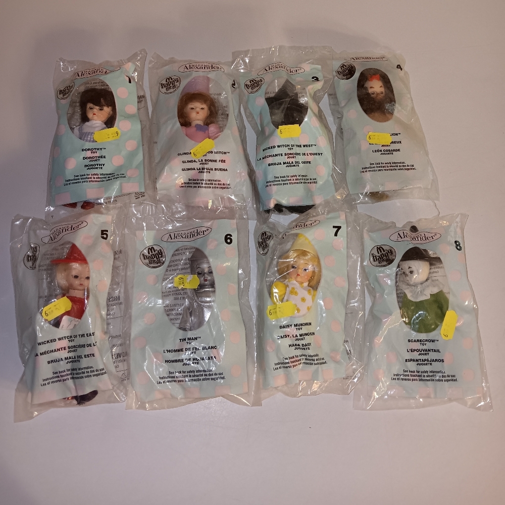 NEW Wizard Of Oz Madame Alexander Dolls Complete Set 8 McDonalds 2007 Happy Meal